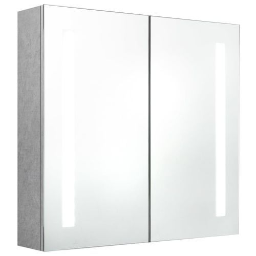 Armoire de salle de bain à miroir LED Gris béton 62x14x60 cm - Photo n°3; ?>