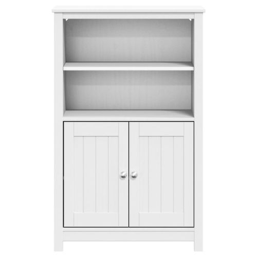 Armoire de salle de bain BERG blanc 69,5x34x110 cm pin massif - Photo n°3; ?>