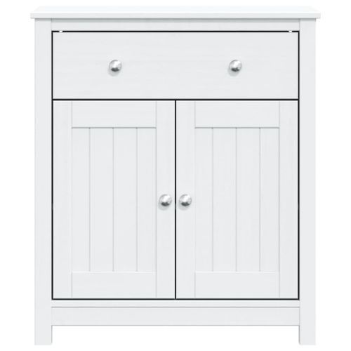 Armoire de salle de bain BERG blanc 69,5x34x80 cm pin massif - Photo n°3; ?>