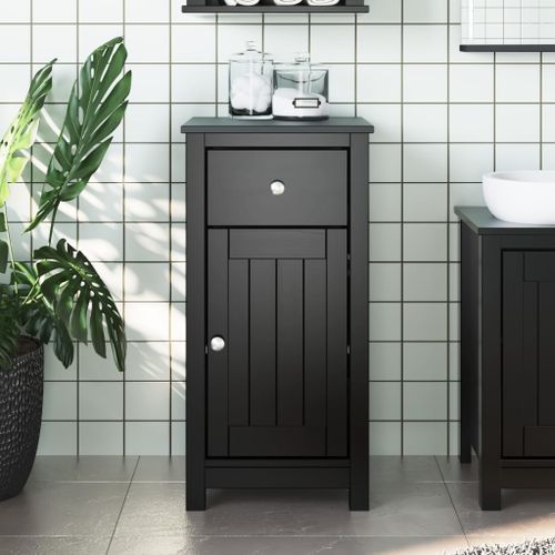 Armoire de salle de bain BERG noir 40x34x80 cm pin massif - Photo n°2; ?>