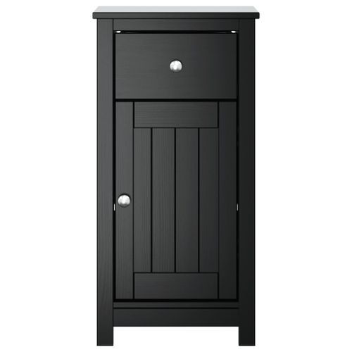 Armoire de salle de bain BERG noir 40x34x80 cm pin massif - Photo n°3; ?>