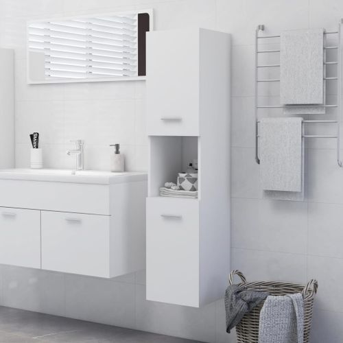 Armoire de salle de bain Blanc 30x30x130 cm - Photo n°2; ?>