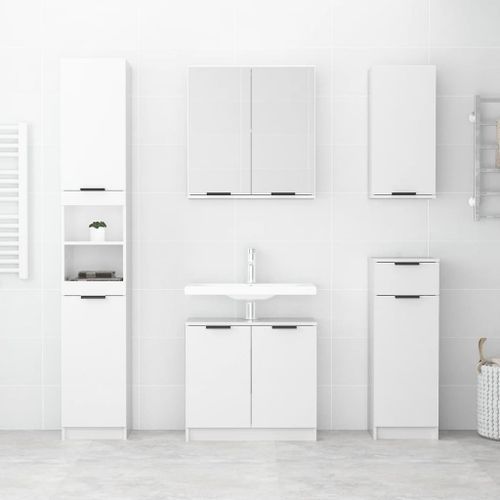 Armoire de salle de bain Blanc brillant 64,5x33,5x59 cm - Photo n°3; ?>