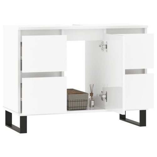 Armoire de salle de bain blanc brillant 80x33x60 cm - Photo n°3; ?>