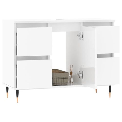 Armoire de salle de bain blanc brillant 80x33x60 cm - Photo n°3; ?>