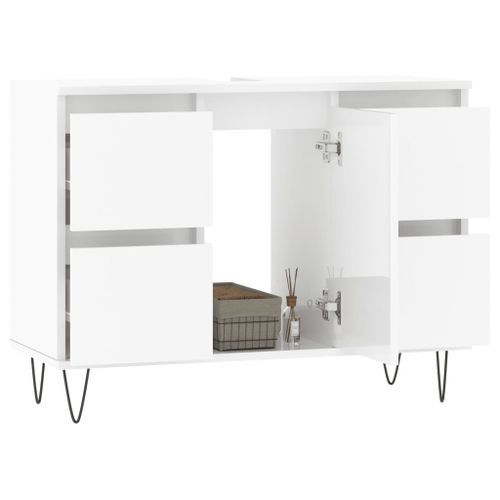 Armoire de salle de bain blanc brillant 80x33x60 cm - Photo n°3; ?>