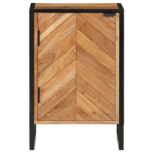 Armoire de salle de bain bois massif d'acacia et fer - Photo n°3; ?>