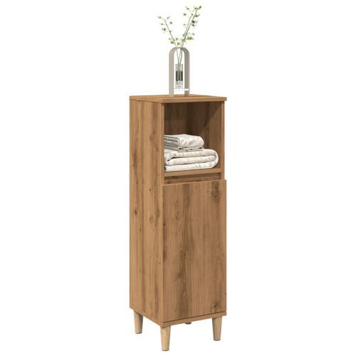 Armoire de salle de bain chêne artisanal 30x30x100 cm - Photo n°3; ?>