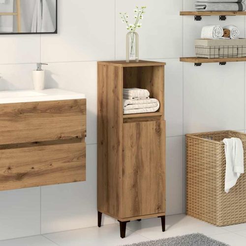 Armoire de salle de bain chêne artisanal 30x30x100 cm - Photo n°3; ?>