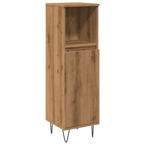 Armoire de salle de bain chêne artisanal 30x30x100 cm - Photo n°2; ?>