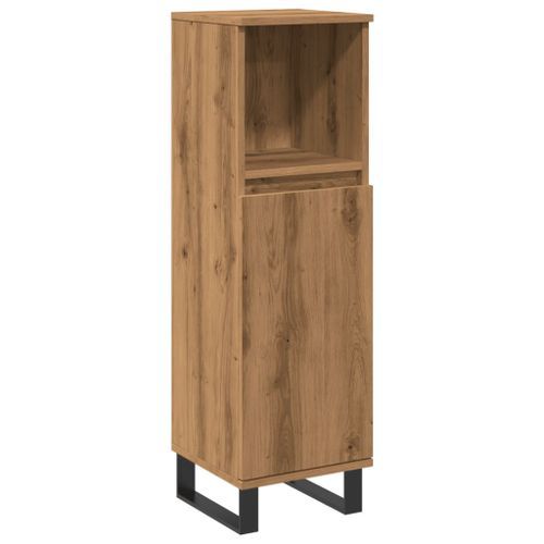 Armoire de salle de bain chêne artisanal 30x30x100 cm - Photo n°2; ?>