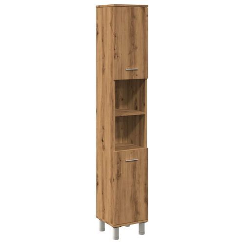 Armoire de salle de bain chêne artisanal 30x30x179 cm - Photo n°2; ?>