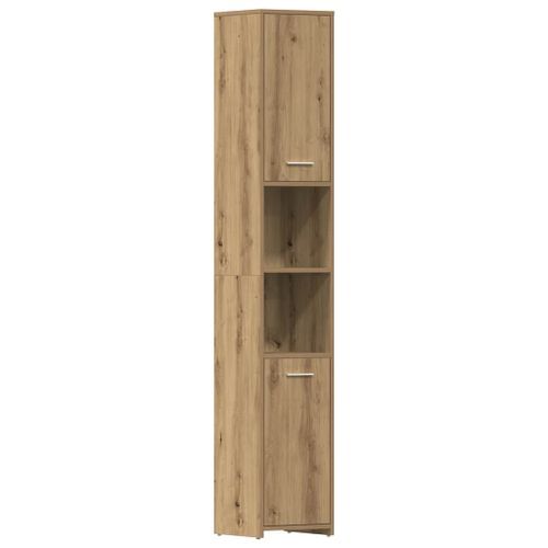 Armoire de salle de bain chêne artisanal 30x30x183,5 cm - Photo n°2; ?>