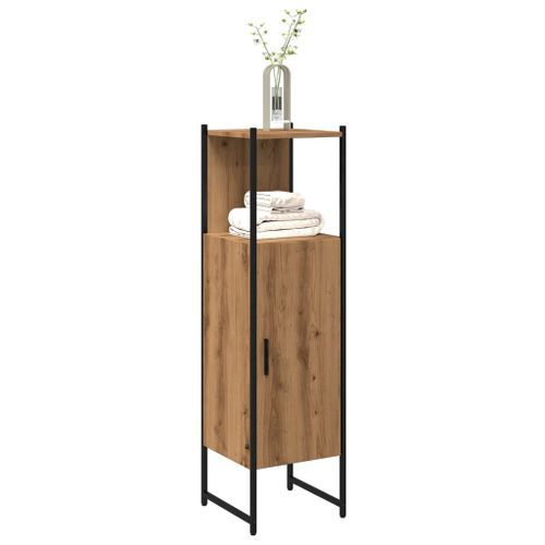 Armoire de salle de bain chêne artisanal 33x33x120,5 cm - Photo n°3; ?>