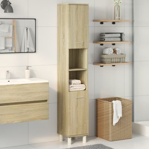 Armoire de salle de bain chêne sonoma 30,5x30x179 cm - Photo n°3; ?>