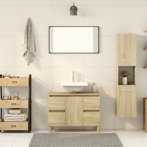 Armoire de salle de bain Chêne sonoma 30x30x130 cm - Photo n°3; ?>