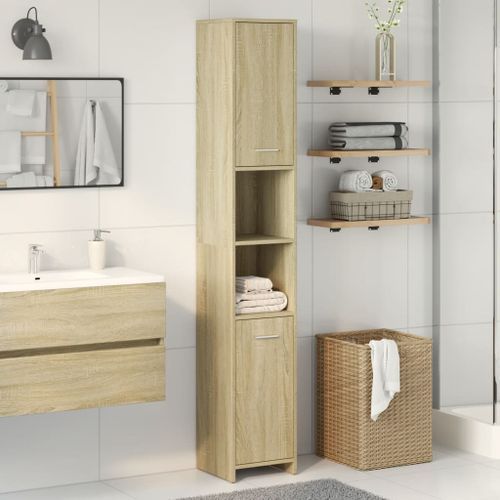 Armoire de salle de bain Chêne sonoma 30x30x183,5 cm - Photo n°3; ?>