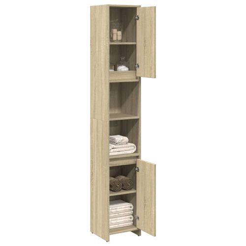 Armoire de salle de bain Chêne sonoma 30x30x183,5 cm - Photo n°3; ?>