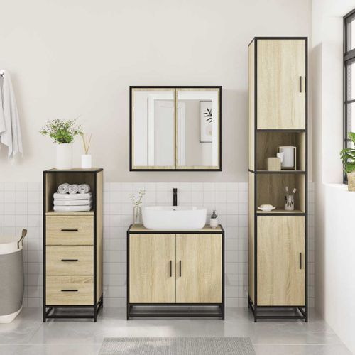 Armoire de salle de bain chêne sonoma 35x37,5x100 cm - Photo n°3; ?>