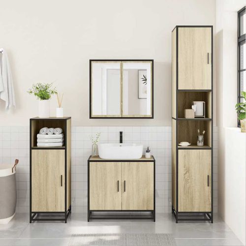 Armoire de salle de bain chêne sonoma 35x37,5x100 cm - Photo n°3; ?>