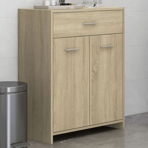 Armoire de salle de bain Chêne sonoma 60x33x80 cm - Photo n°3; ?>