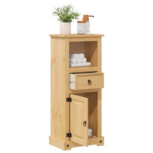 Armoire de salle de bain Corona 45x33x110 cm bois de pin massif - Photo n°3; ?>