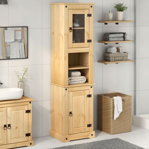 Armoire de salle de bain Corona 50x40x185 cm bois de pin massif - Photo n°3; ?>