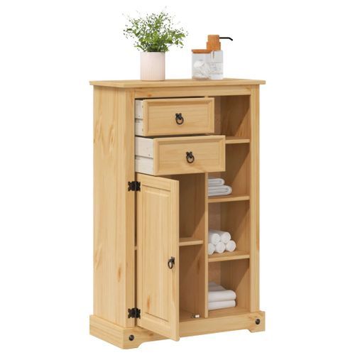 Armoire de salle de bain Corona 70x33x110 cm bois de pin massif - Photo n°3; ?>