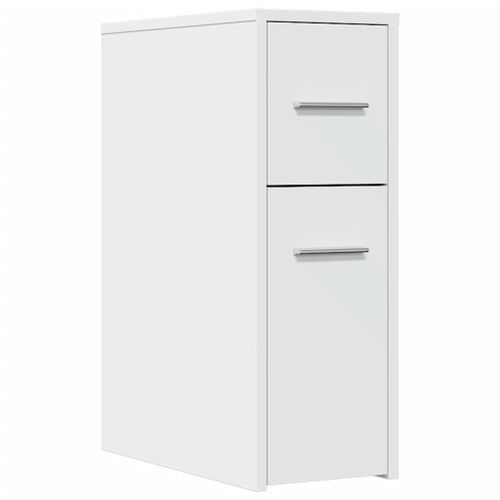 Armoire de salle de bain étroite avec roulettes blanc - Photo n°2; ?>