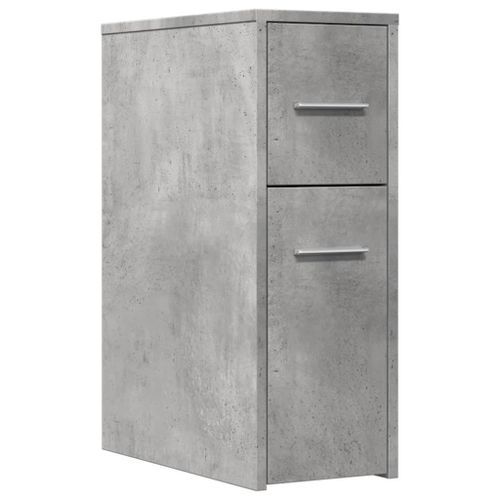 Armoire de salle de bain étroite avec roulettes gris béton - Photo n°2; ?>