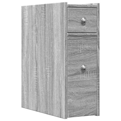 Armoire de salle de bain étroite avec roulettes sonoma gris - Photo n°2; ?>