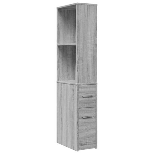 Armoire de salle de bain étroite avec roulettes sonoma gris - Photo n°2; ?>