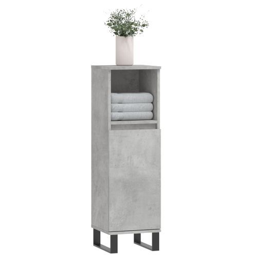 Armoire de salle de bain gris béton 30x30x100 cm - Photo n°3; ?>