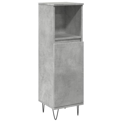 Armoire de salle de bain gris béton 30x30x100 cm - Photo n°2; ?>