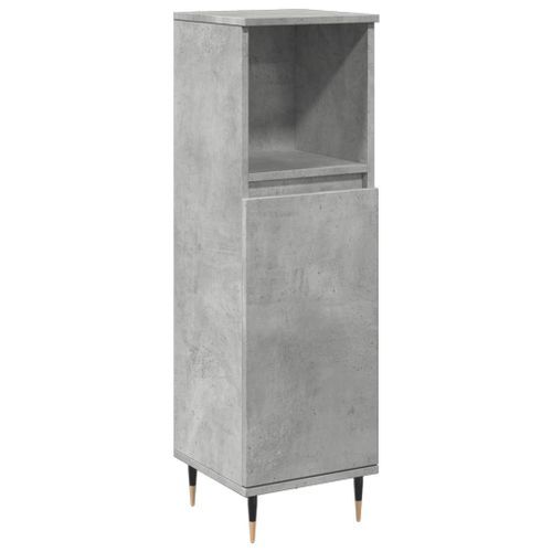 Armoire de salle de bain gris béton 30x30x100 cm - Photo n°2; ?>