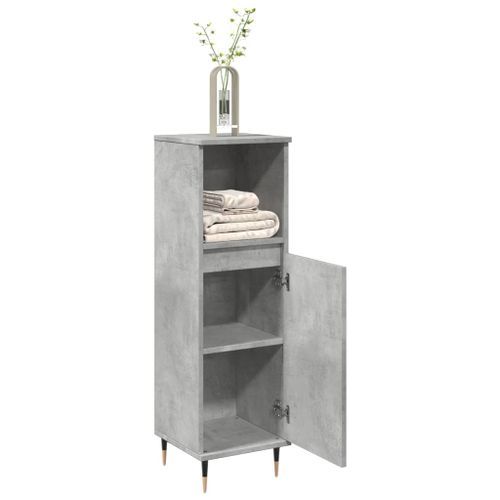 Armoire de salle de bain gris béton 30x30x100 cm - Photo n°3; ?>