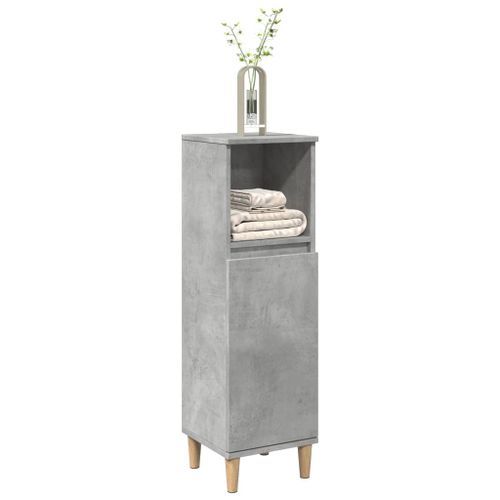 Armoire de salle de bain gris béton 30x30x100 cm - Photo n°3; ?>