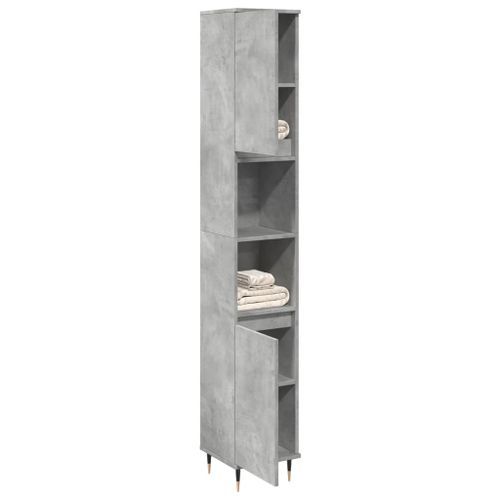 Armoire de salle de bain gris béton 30x30x190 cm - Photo n°3; ?>