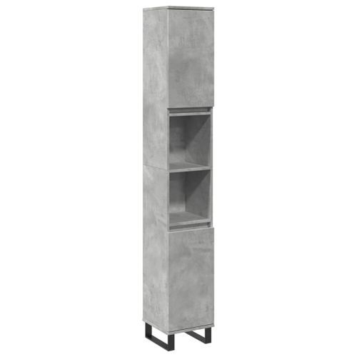 Armoire de salle de bain gris béton 30x30x190 cm - Photo n°2; ?>