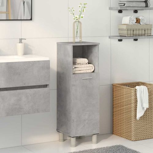 Armoire de salle de bain Gris béton 30x30x95 cm - Photo n°3; ?>