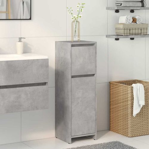 Armoire de salle de bain Gris béton 30x30x95 cm - Photo n°3; ?>