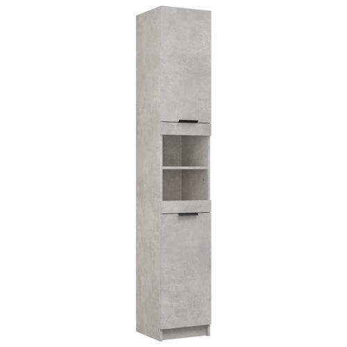 Armoire de salle de bain gris béton 32x34x188,5 cm - Photo n°2; ?>