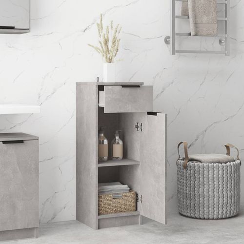 Armoire de salle de bain Gris béton 32x34x90 cm - Photo n°3; ?>