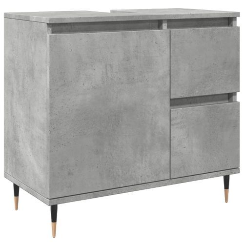 Armoire de salle de bain gris béton 65x33x60 cm - Photo n°2; ?>