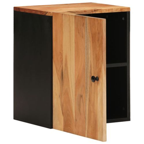 Armoire de salle de bain murale 38x33x48cm bois massif d'acacia - Photo n°3; ?>