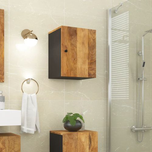 Armoire de salle de bain murale 38x33x48cm bois massif manguier - Photo n°2; ?>