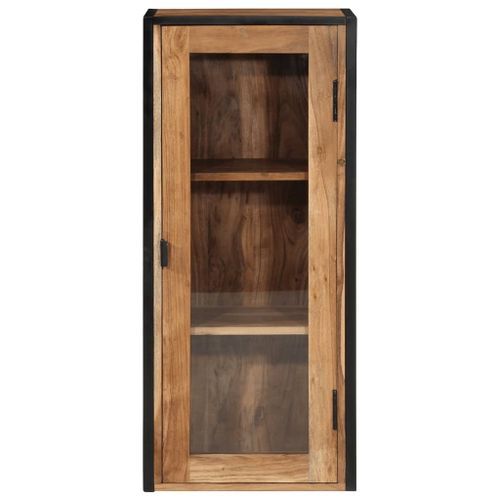 Armoire de salle de bain murale bois massif d'acacia et fer - Photo n°3; ?>