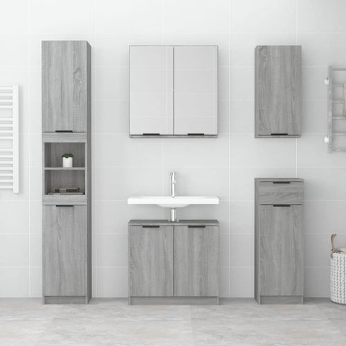 Armoire de salle de bain murale Sonoma gris 32x20x67 cm - Photo n°3; ?>