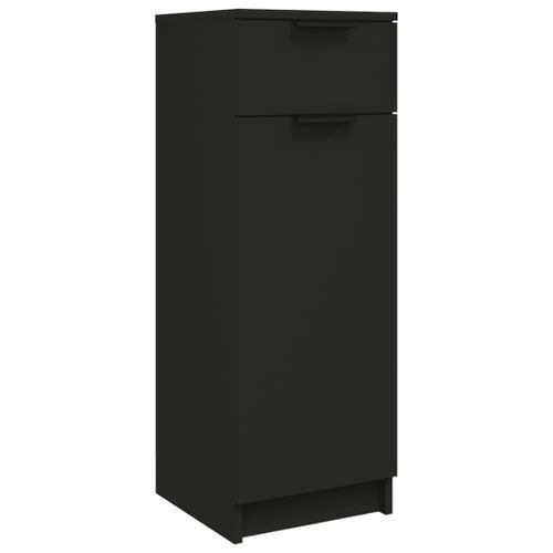 Armoire de salle de bain Noir 32x34x90 cm Bois d'ingénierie - Photo n°2; ?>