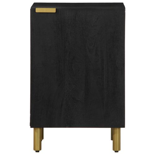 Armoire de salle de bain noir 38x33x58 cm bois d'ingénierie - Photo n°3; ?>